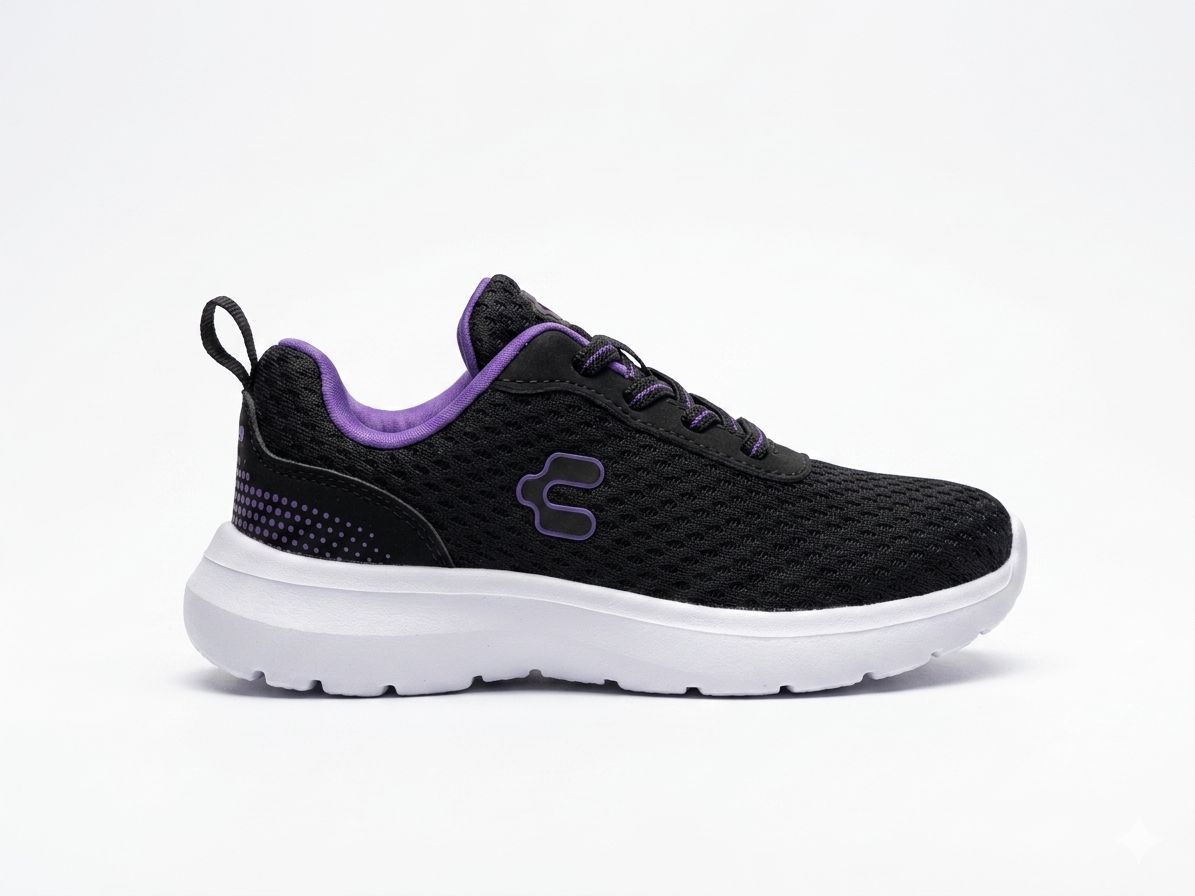 Tenis Deportivos Para Niña Charly 1065533001 - Negro Morado