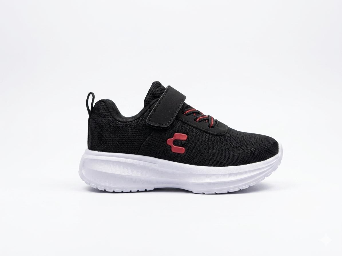 Tenis Deportivo Para Niño Charly 1065534004 - Negro Rojo