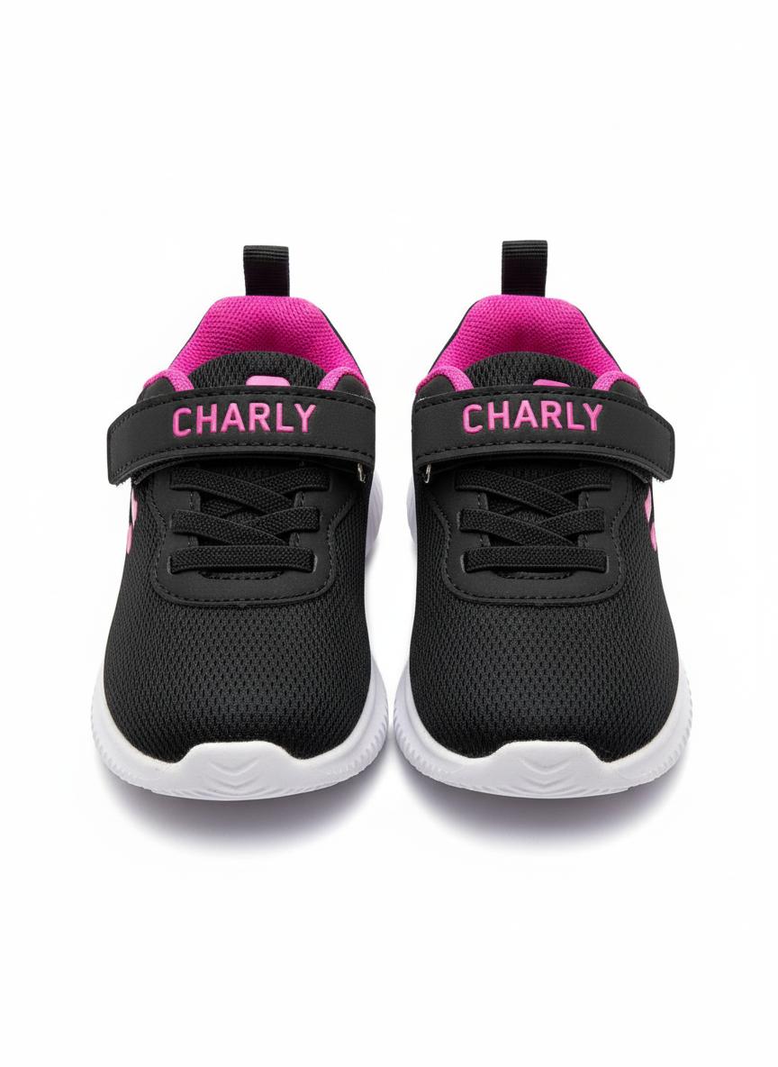 Tenis Deportivos Para Niña Charly 1079176 - Negro/Rosa