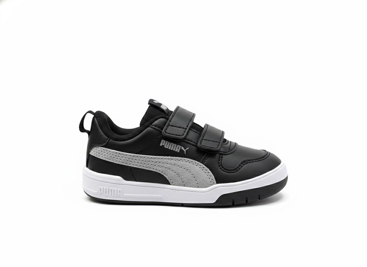 Tenis Casuales De Niña Puma 38488605 - Negro Plata