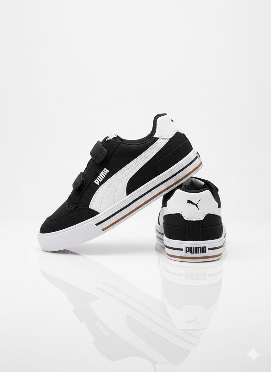 Tenis Casual Para Niño Puma 39656003 - Negro/Blanco