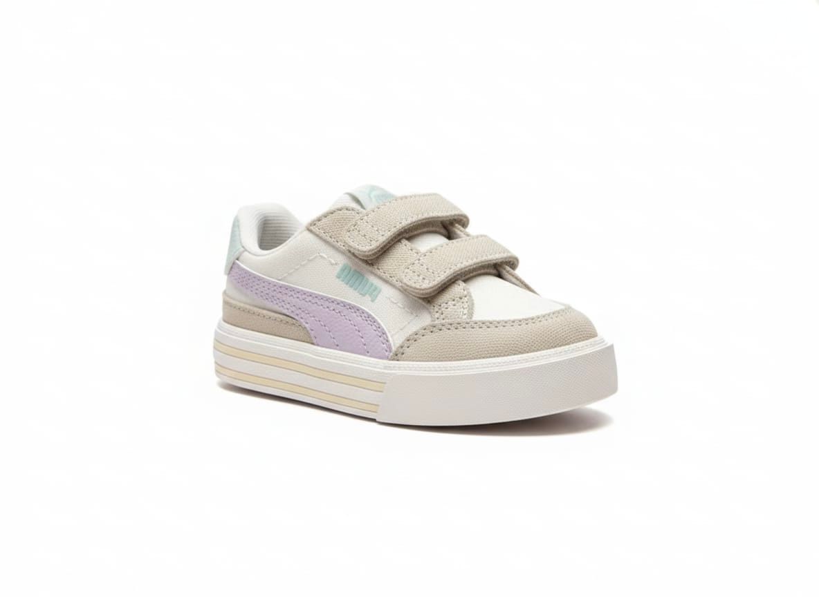 Tenis Casual De Niña Puma 39656113 - Blanco Lila