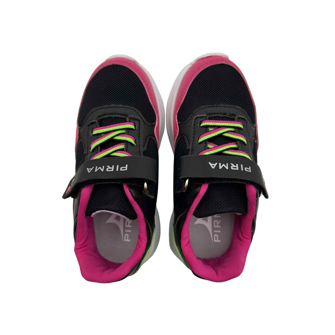 Tenis Deportivo Para Niña Pirma 5068 - Negro/Neón/Fiusha