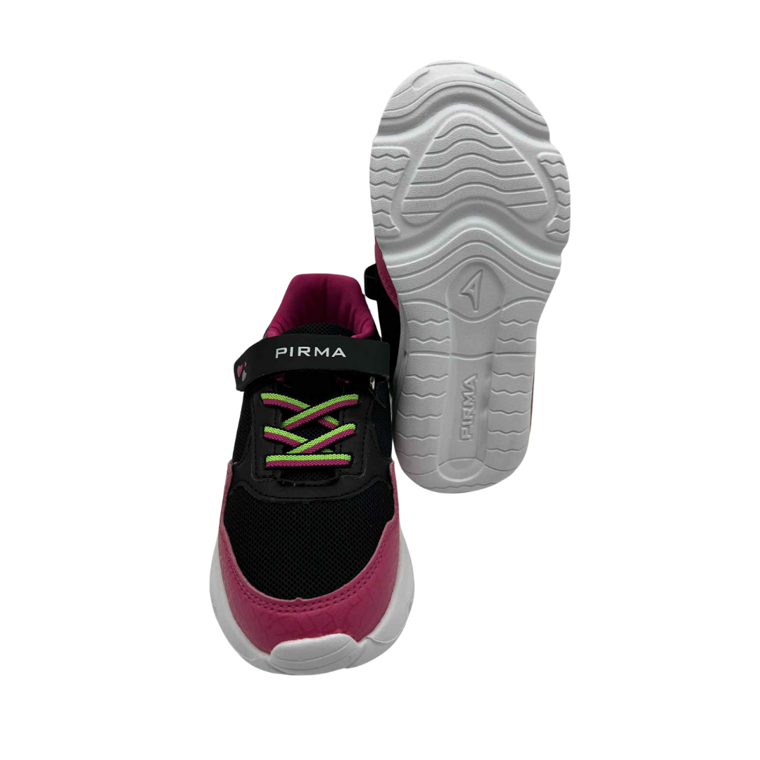 Tenis Deportivo Para Niña Pirma 5068 - Negro/Neón/Fiusha