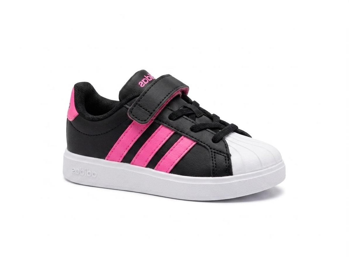 Tenis Casual Para Niña Adidas JQ1834 - Negro Rosa